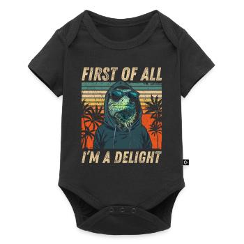 Sweat à capuche rétro Iguana - Sarcastic Design - Body à manches courtes Premium Bébé - noir - Devant