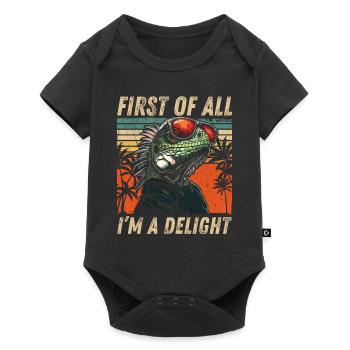 Colorful Iguana - Tropics Vintage Style - Baby Premium short-sleeve bodysuit - black - Front