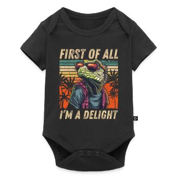 Tropical Iguana - Retro Sunset Art - Baby Premium short-sleeve bodysuit - black - Front