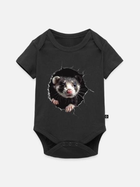 Frettchen - Baby Premium Kurzarmbody - Schwarz
