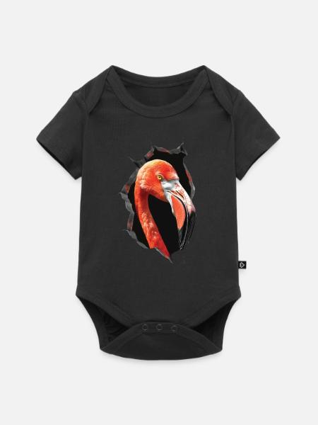 Flamingo - Baby Premium Kurzarmbody - Schwarz
