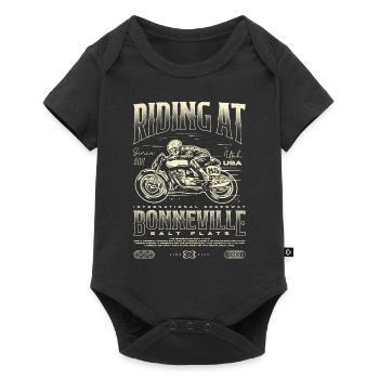 Bonneville Salt Flats Motorrad Geburtstag 2011 - Baby Premium Kurzarmbody - Schwarz - Vorne