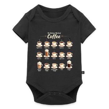 Die leckere Welt des Kaffee - Kaffee - Baby Premium Kurzarmbody - Schwarz - Vorne