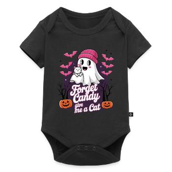 Halloween Cat Forget Candy Give Me A Cat - Baby Premium Kurzarmbody - Schwarz - Vorne