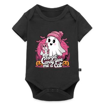 Halloween Cat Forget Candy Give Me A Cat - Baby Premium Kurzarmbody - Schwarz - Vorne