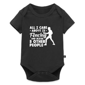 Escrime Épée Sabre Épée Épée Escrime Cadeau - Body à manches courtes Premium Bébé - noir - Devant