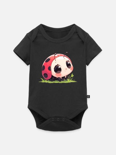 Ladybug Marienkäfer - Baby Premium Kurzarmbody - Schwarz