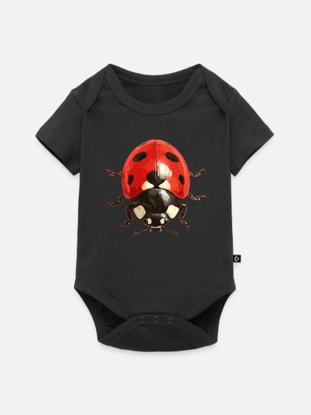 Ladybug Marienkäfer - Baby Premium Kurzarmbody - Schwarz