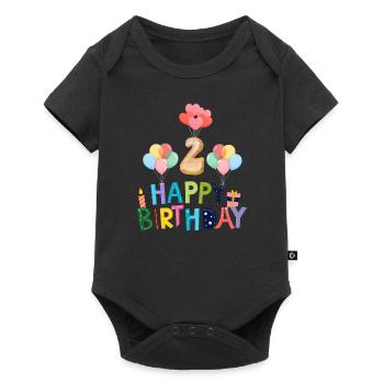 Happy Birthday 2nd Birthday - Baby Premium short-sleeve bodysuit - black - Front