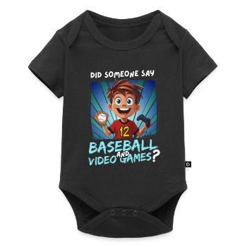 12th Birthday Baseball and Gaming for 12 Year Olds - Baby Premium short-sleeve bodysuit - black - Front