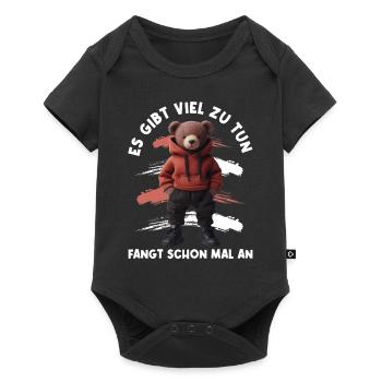 There's a lot to do Get started Teddy Bear - Baby Premium short-sleeve bodysuit - black - Front