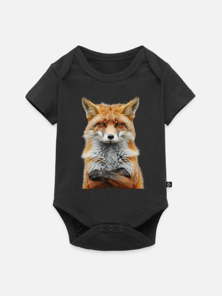 Fuchs - Baby Premium Kurzarmbody - Schwarz