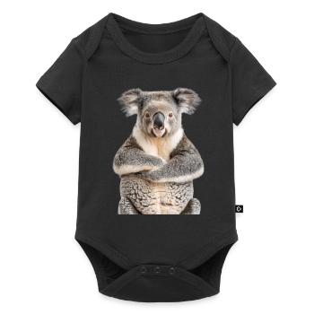 Koala - Baby Premium Kurzarmbody - Schwarz - Vorne