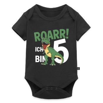5ème anniversaire 5 ans de fan de dinosaures Dino - Body à manches courtes Premium Bébé - noir - Devant