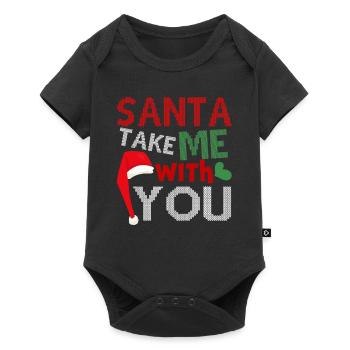 Christmas Santa Take Me With You - Baby Premium short-sleeve bodysuit - black - Front