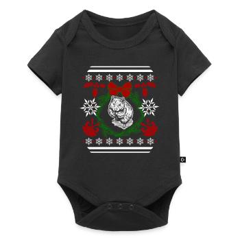 Funny Hamster Christmas - Baby Premium short-sleeve bodysuit - black - Front