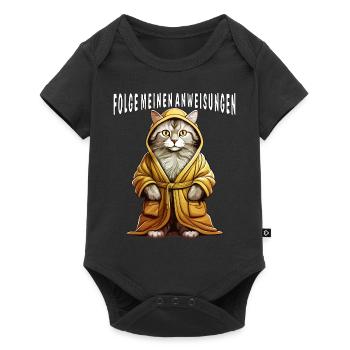 CAT BATHROBE FOLLOW MY INSTRUCTIONS - Baby Premium short-sleeve bodysuit - black - Front