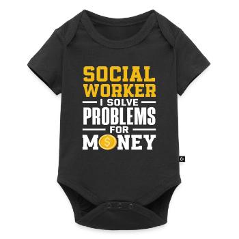 Social worker I solve problems for money - Baby Premium short-sleeve bodysuit - black - Front