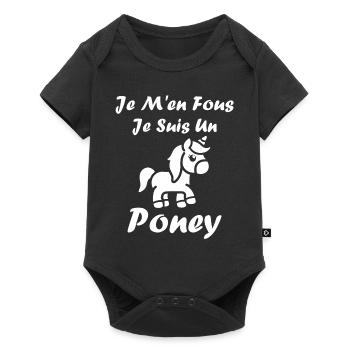 Humour poney - Body à manches courtes Premium Bébé - noir - Devant