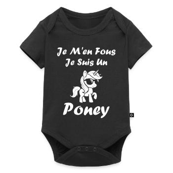 Humour poney - Body à manches courtes Premium Bébé - noir - Devant