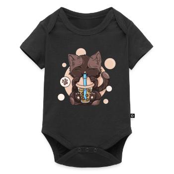 Thé à bulles Boba BubbleTea Kawaii Japan Tea Kpop - Body à manches courtes Premium Bébé - noir - Devant
