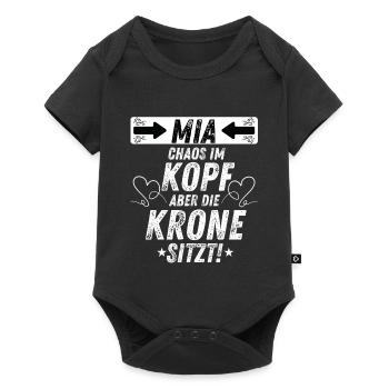 MIA Chaos Krone Frauen Empowerment Humor - Baby Premium Kurzarmbody - Schwarz - Vorne