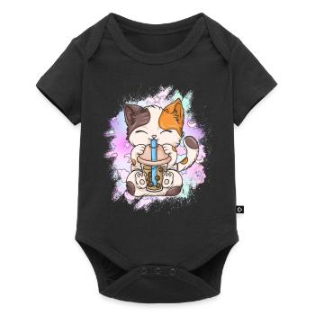 Bubble Tea Boba BubbleTea Kawaii Japan Tea Kpop - Baby Premium short-sleeve bodysuit - black - Front