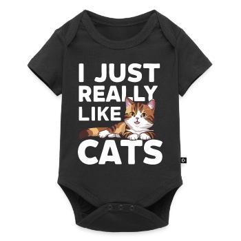 Chat Chats Amoureux Chat Propriétaire Chaton - Body à manches courtes Premium Bébé - noir - Devant