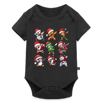 Dabbing Santa Elf Christmas Dance Squad Trendy - Baby Premium short-sleeve bodysuit - black - Front