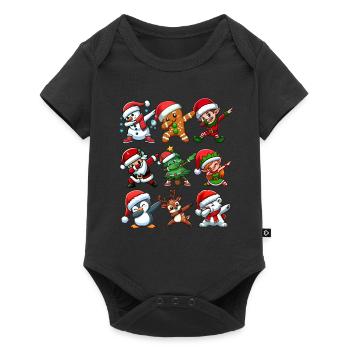 Dabbing Santa Elf Christmas Dance Squad Trendy - Baby Premium short-sleeve bodysuit - black - Front