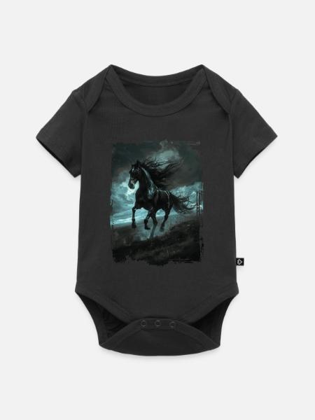 Viertel Pferde - Baby Premium Kurzarmbody - Schwarz