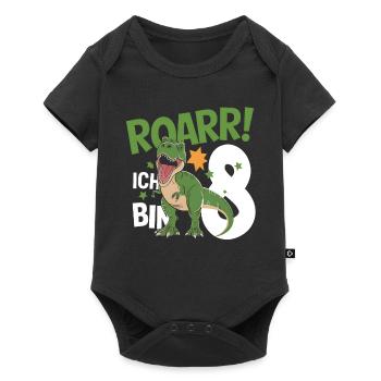 8e anniversaire 8 ans Dino Dinosaur Fan - Body à manches courtes Premium Bébé - noir - Devant