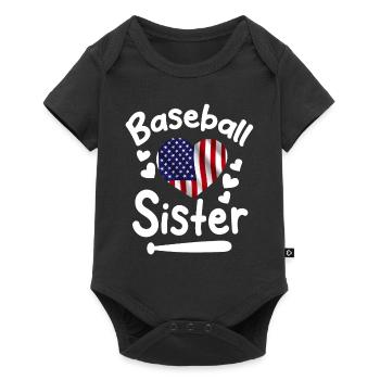 Baseball Sport Baseballspieler Pitcher Catcher USA - Baby Premium Kurzarmbody - Schwarz - Vorne