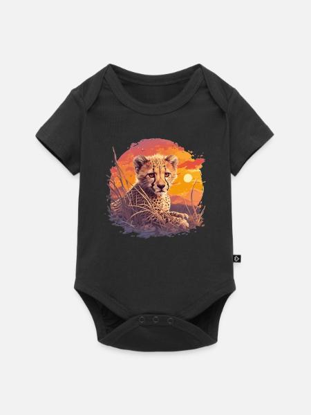 Gepardi Geparde Gepard - Premium vauvojen lyhythihainen body - musta
