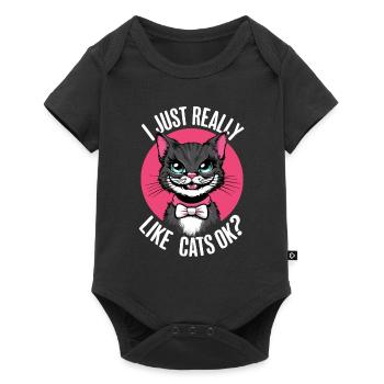 Chat Chats Amoureux Chat Propriétaire Chaton - Body à manches courtes Premium Bébé - noir - Devant