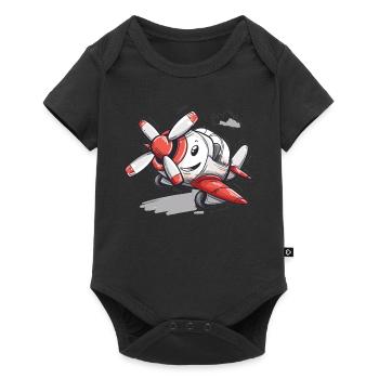 Meine Erste Flugreise Erstes Mal Fliegen - Baby Premium Kurzarmbody - Schwarz - Vorne