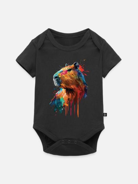 Wasserschwein - Baby Premium Kurzarmbody - Schwarz