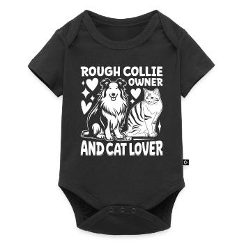 Propriétaire et amoureux des chats - Rough Collie Lo - Body à manches courtes Premium Bébé - noir - Devant