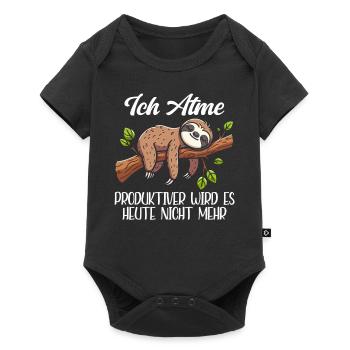 Je respire de manière plus productive, il ne sera pas paresseux aujourd’hui - Body à manches courtes Premium Bébé - noir - Devant