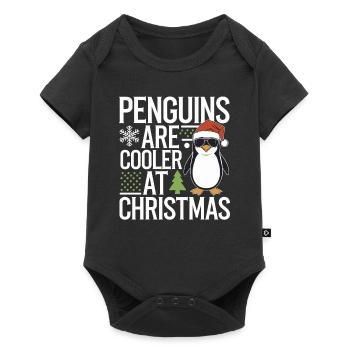 Pinguine Sind Cooler Zu Weihnachten - Baby Premium Kurzarmbody - Schwarz - Vorne