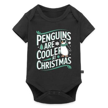 Les pingouins sont plus frais à Noël - Body à manches courtes Premium Bébé - noir - Devant