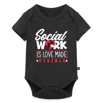 Le travail social, c’est l’amour visible - Body à manches courtes Premium Bébé - noir - Devant