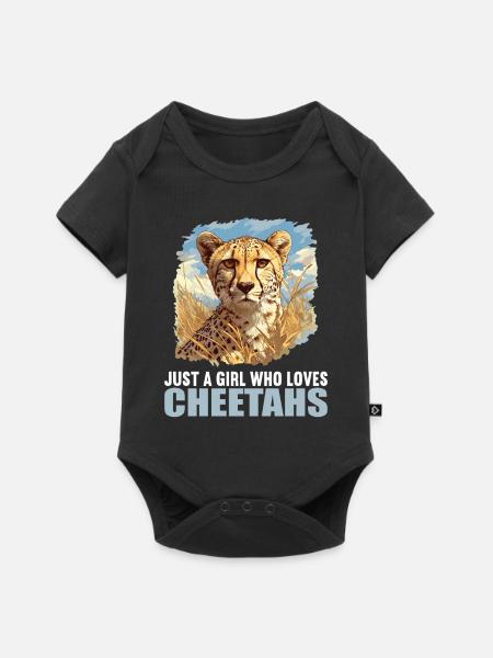 Cheetah Geparde Gepard - Baby Premium Kurzarmbody - Schwarz