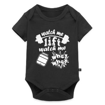 Gym Watch Me Lift - Baby Premium short-sleeve bodysuit - black - Front