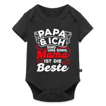 Papa et moi sommes d’accord que maman est la meilleure maman - Body à manches courtes Premium Bébé - noir - Devant