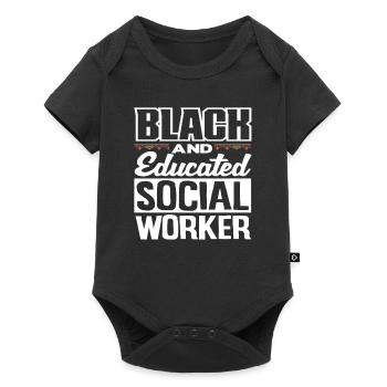 Travailleuse sociale noire et instruite - Body à manches courtes Premium Bébé - noir - Devant