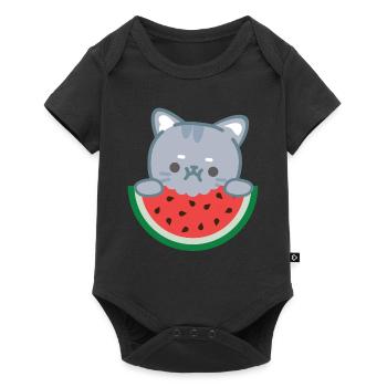 Melon pastèque Fruit d’été Cadeau végétalien - Body à manches courtes Premium Bébé - noir - Devant