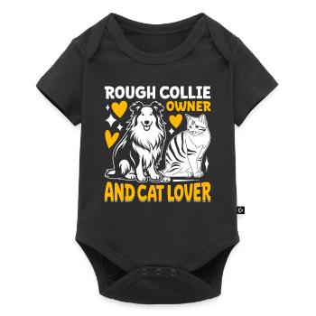 Propriétaire de Rough Collie et amoureux des chats - Rough Collie Ca - Body à manches courtes Premium Bébé - noir - Devant