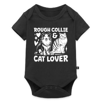Rough Collie & cat lover - Rough Collie Lover - Baby Premium short-sleeve bodysuit - black - Front