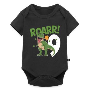 9e anniversaire 9 ans Dino Dinosaur Fan - Body à manches courtes Premium Bébé - noir - Devant